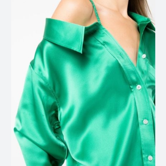Alexander wang silk off shoulder blouse - Picture 1 of 8